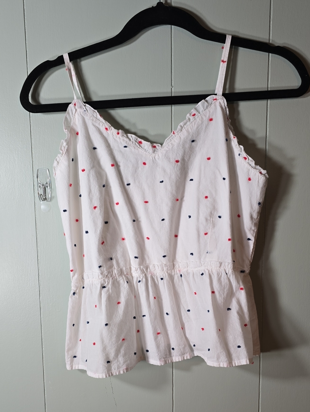 White Polka Dot Peplum Tank Top - Women
